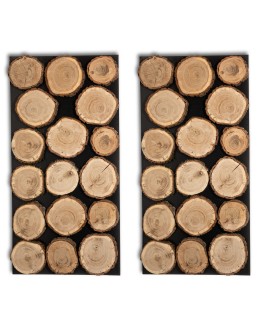 Panel Ścienny Dekoracyjny 76X38X3 cm Plastry Dębu 2 szt