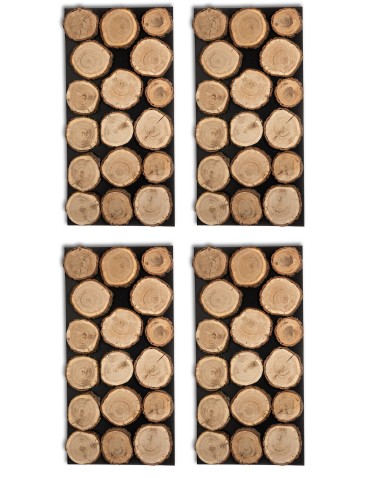 Panel Ścienny Dekoracyjny 76X38X3 cm Plastry Dębu 4 szt