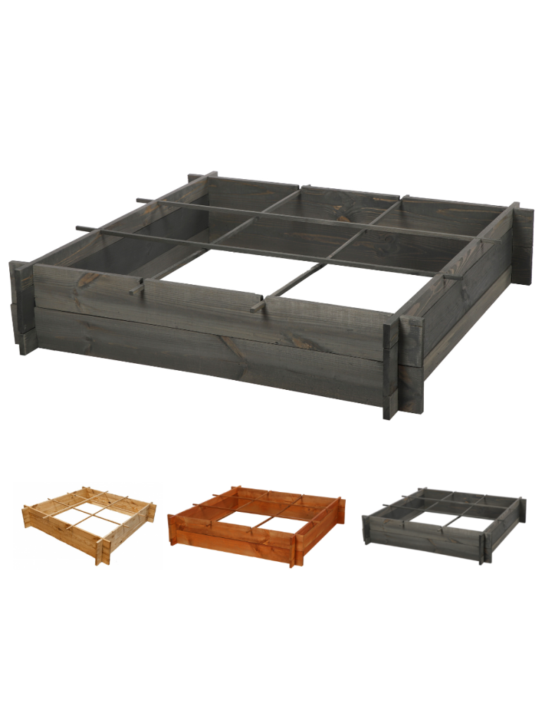 Uprawowe skrzynie ogrodowe- Warzywniaki- skrzynia do uprawy - Drewniana grządka podwyższana ZP05 /100x100 cm/ Szara - product b2b.wamar.biz 1