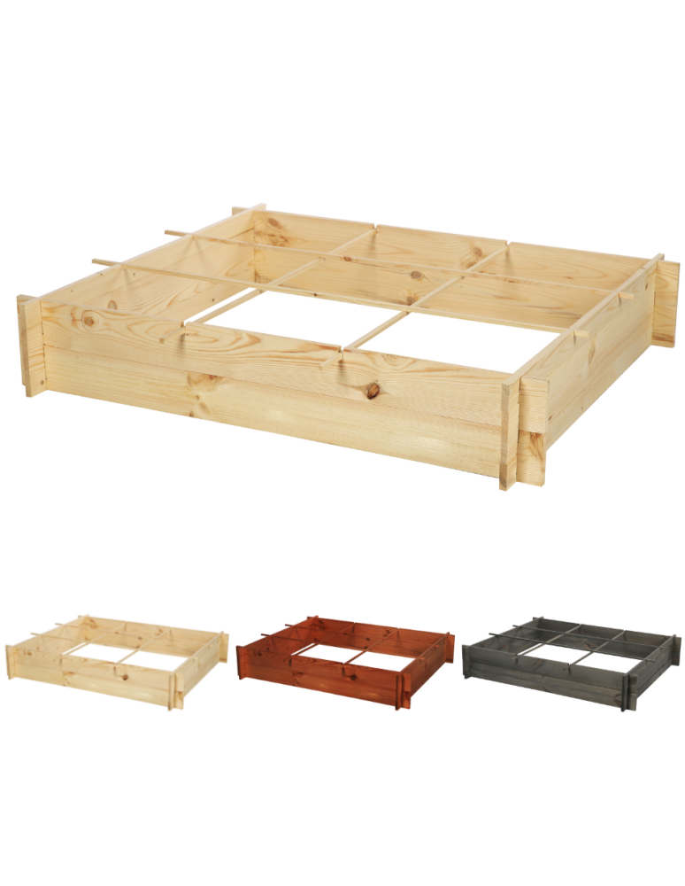 Uprawowe skrzynie ogrodowe- Warzywniaki- skrzynia do uprawy - Drewniana grządka podwyższana ZP05 /100x118 cm/ Naturalna - product b2b.wamar.biz 1
