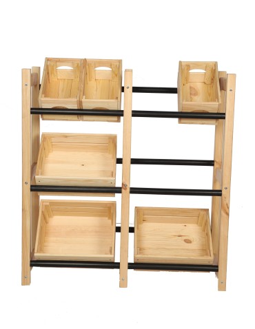 Regały - Regał na Skrzynki Transportowe (6szt) 108X102X32cm Naturalne Drewno/Plastik - product 8