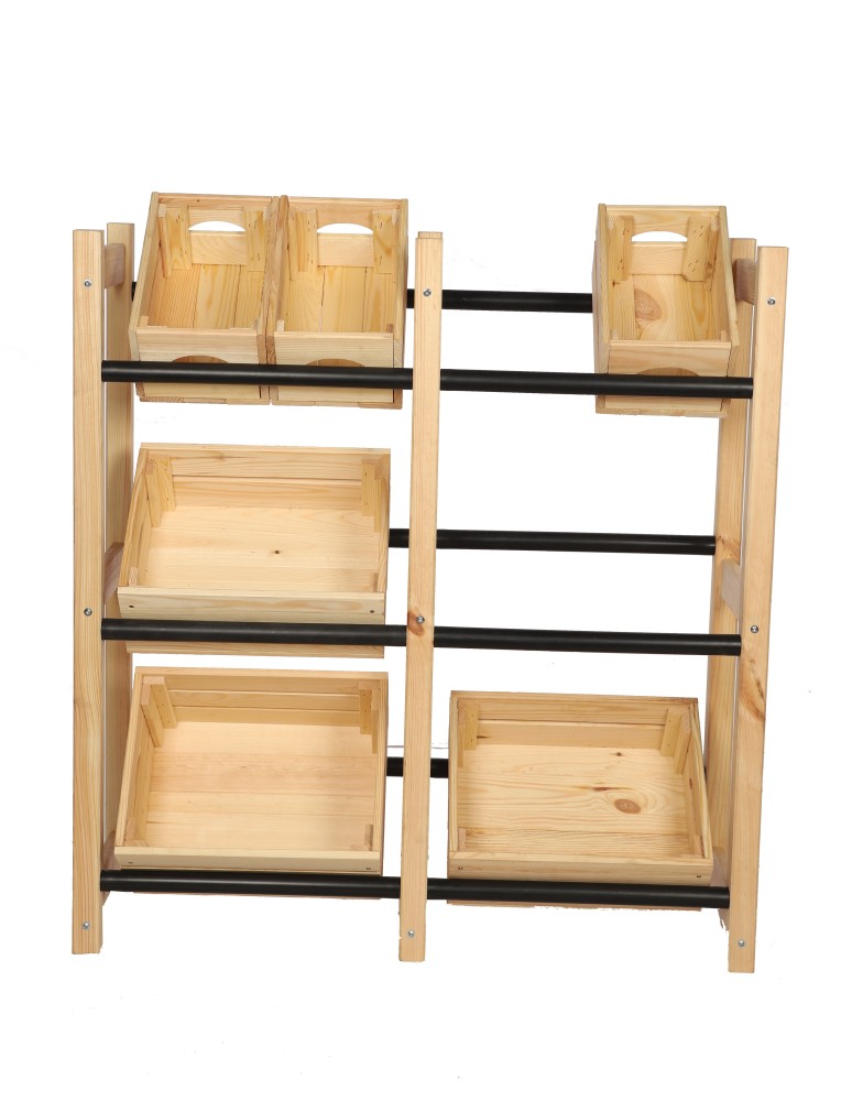 Regały - Regał na Skrzynki Transportowe (6szt) 108X102X32cm Naturalne Drewno/Plastik - product b2b.wamar.biz 8