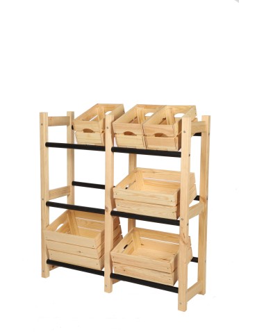 Regały - Regał na Skrzynki Transportowe (6szt) 108X102X32cm Naturalne Drewno/Plastik - product 10