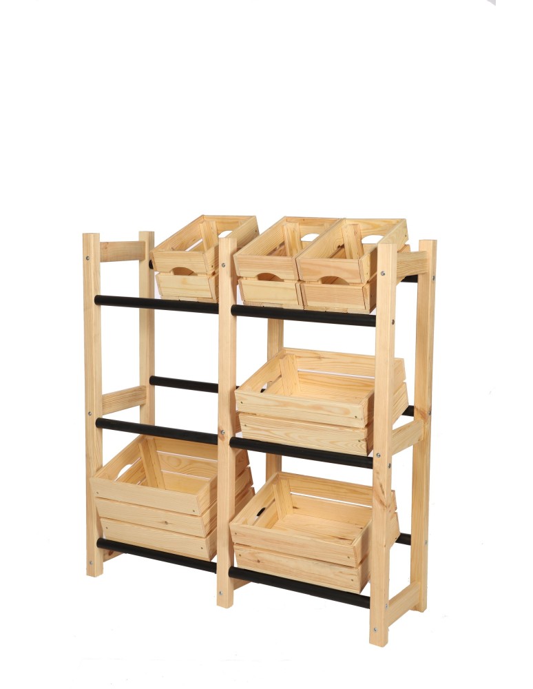 Regały - Regał na Skrzynki Transportowe (6szt) 108X102X32cm Naturalne Drewno/Plastik - product b2b.wamar.biz 10