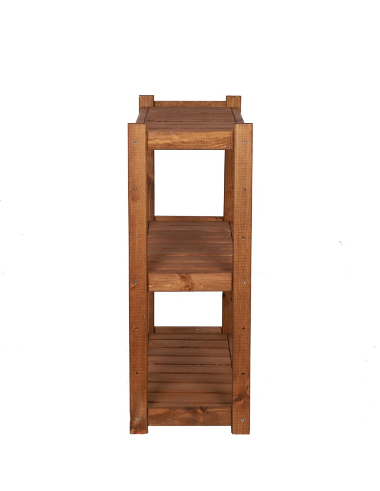 Regały - Regał drewniany do spiżarni LSR 3 półki proste Brązowy - produkt b2b.wamar.biz 4