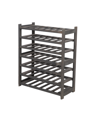 Regał drewniany na wino LSR 7 leżni na butelki Szary