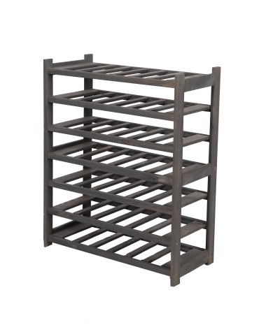 Regały - Regał drewniany na wino LSR 7 leżni na butelki Szary - product 3