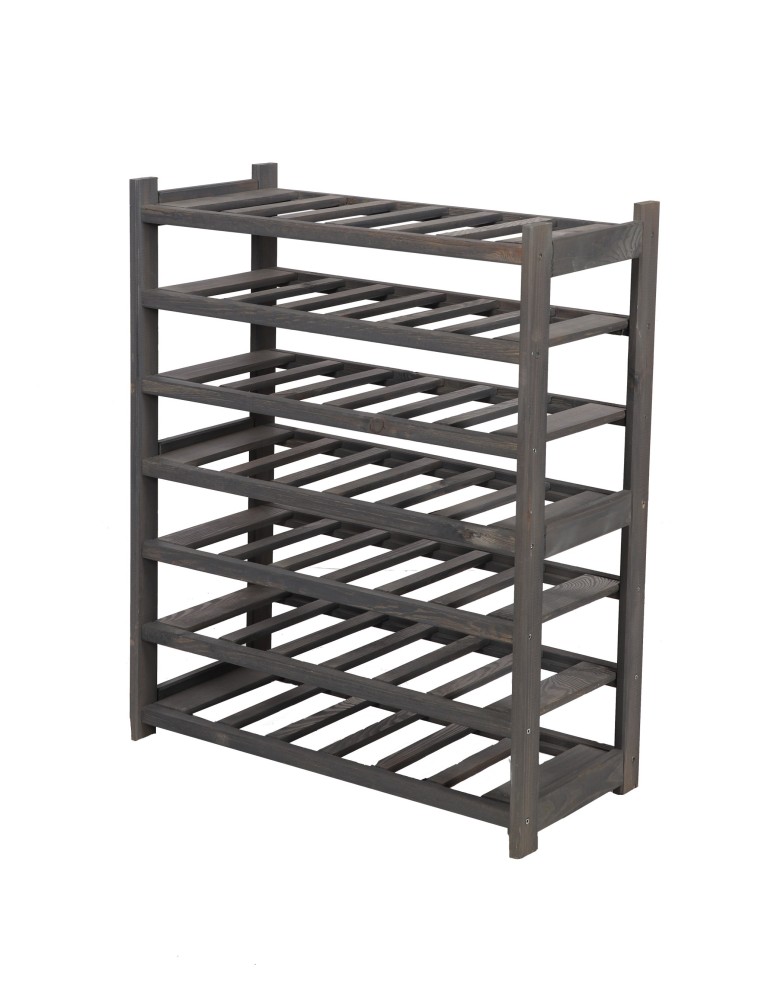 Regały - Regał drewniany na wino LSR 7 leżni na butelki Szary - product b2b.wamar.biz 3