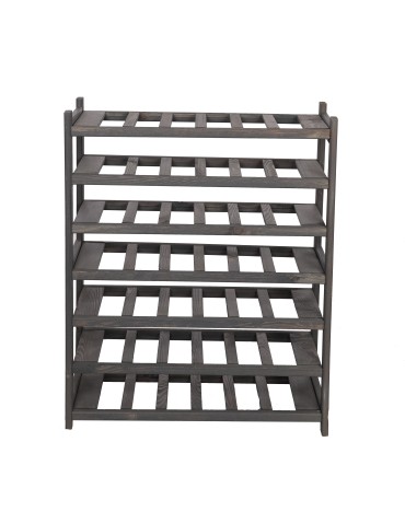 Regały - Regał drewniany na wino LSR 7 leżni na butelki Szary - product 4