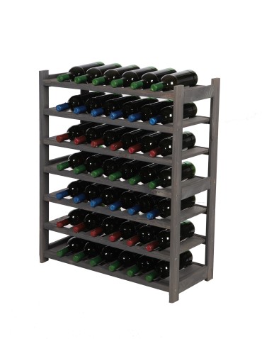 Regały - Regał drewniany na wino LSR 7 leżni na butelki Szary - product 6