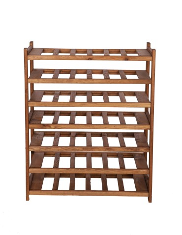 Regały - Regał drewniany na wino LSR 7 leżni na butelki Brązowy - product 3