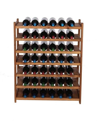 Regały - Regał drewniany na wino LSR 7 leżni na butelki Brązowy - product 4