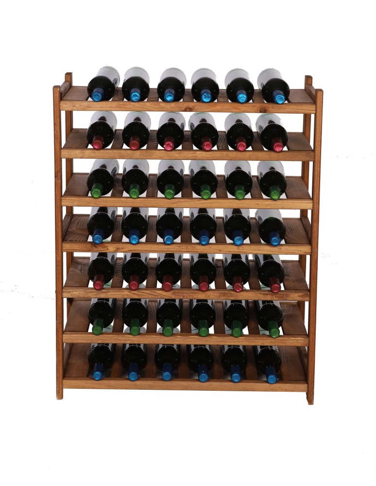 Regały - Regał drewniany na wino LSR 7 leżni na butelki Brązowy - product b2b.wamar.biz 4