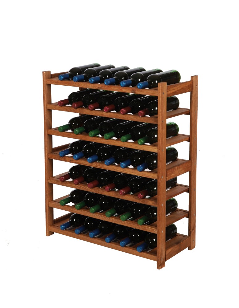 Regały - Regał drewniany na wino LSR 7 leżni na butelki Brązowy - product b2b.wamar.biz 5