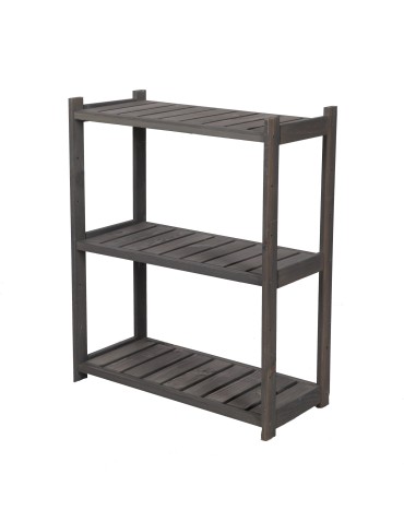 Regały - Regał drewniany do spiżarni LSR 3 półki proste Szary - produkt 3