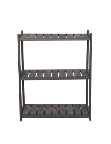 Regały - Regał drewniany do spiżarni LSR 3 półki proste Szary - produkt 4