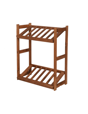 Regał drewniany na skrzynki LSR 2 półki na skrzynie Brązowy