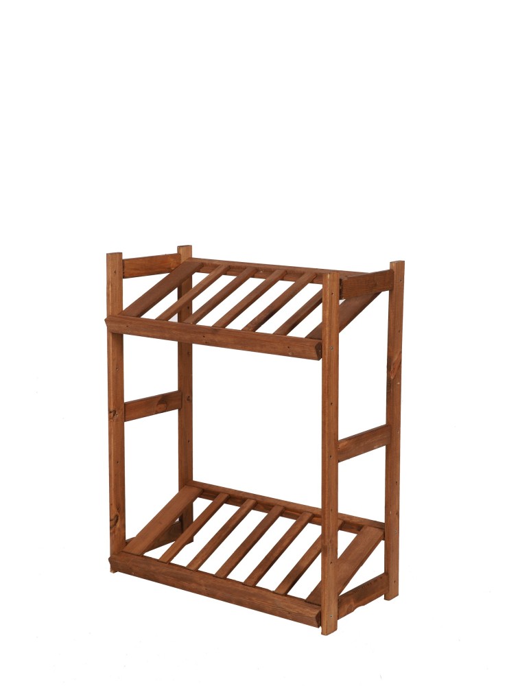 Regały - Regał drewniany na skrzynki LSR 2 półki na skrzynie Brązowy - product b2b.wamar.biz 2