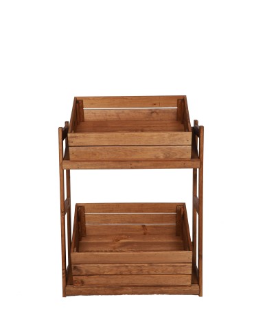 Regały - Regał drewniany na skrzynki LSR 2 półki na skrzynie Brązowy - product 5
