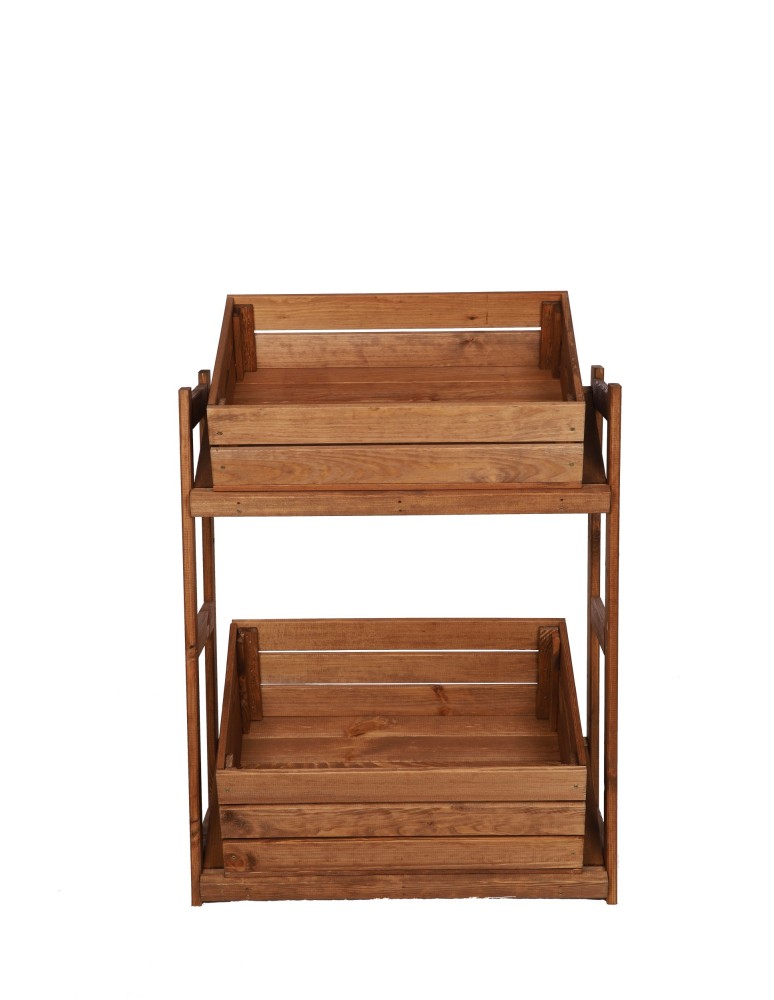 Regały - Regał drewniany na skrzynki LSR 2 półki na skrzynie Brązowy - product b2b.wamar.biz 5