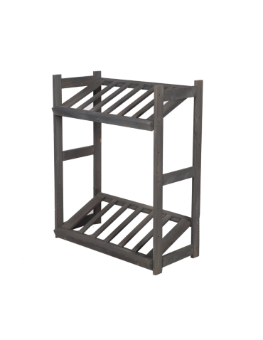 Regał drewniany na skrzynki LSR 2 półki na skrzynie Szary