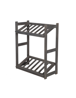 Regał drewniany na skrzynki LSR 2 półki na skrzynie Szary