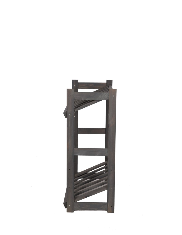 Regały - Regał drewniany na skrzynki LSR 2 półki na skrzynie Szary - product b2b.wamar.biz 2