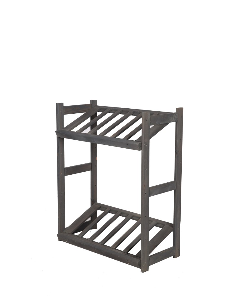 Regały - Regał drewniany na skrzynki LSR 2 półki na skrzynie Szary - product b2b.wamar.biz 6