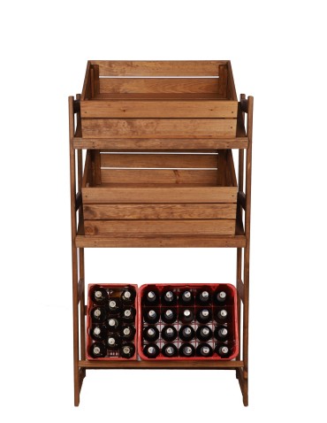 Regały - Regał drewniany na skrzynki LSR 3 półki na skrzynie Brązowy - product 6