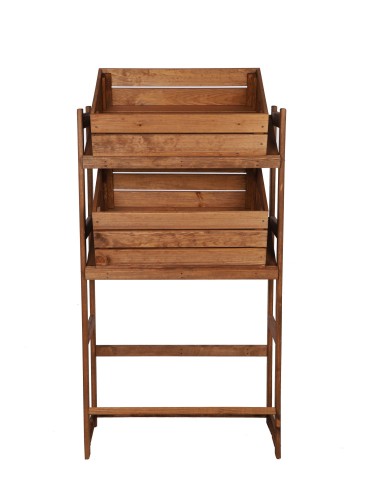 Regały - Regał drewniany na skrzynki LSR 3 półki na skrzynie Brązowy - product 7