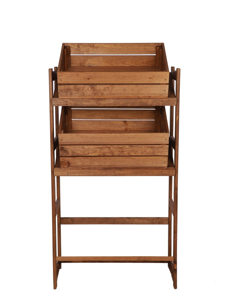 Regały - Regał drewniany na skrzynki LSR 3 półki na skrzynie Brązowy - product b2b.wamar.biz 7