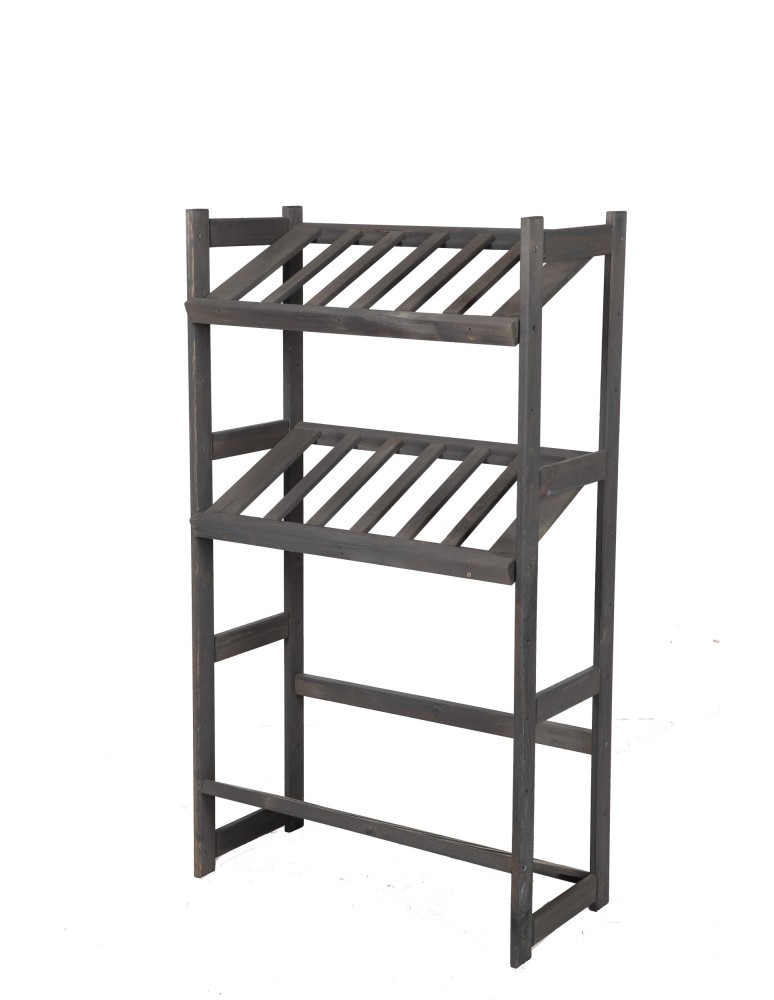 Regały - Regał drewniany na skrzynki LSR 3 półki na skrzynie Szary - product b2b.wamar.biz 2