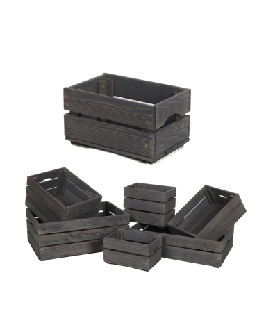 Drewniana Skrzyneczka 16,5x30x20 cm SD - Szara