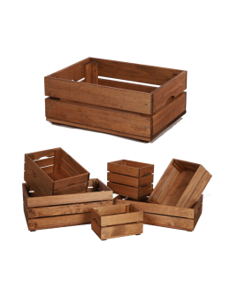 Drewniana Skrzynka 16,5x40x30 cm  SD - Brązowa