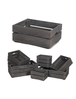 Drewniana Skrzynka 16,5x40x30 cm  SD - Szara