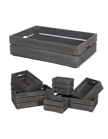 Drewniana Skrzynia 16,5x60x40 cm SD - Szara