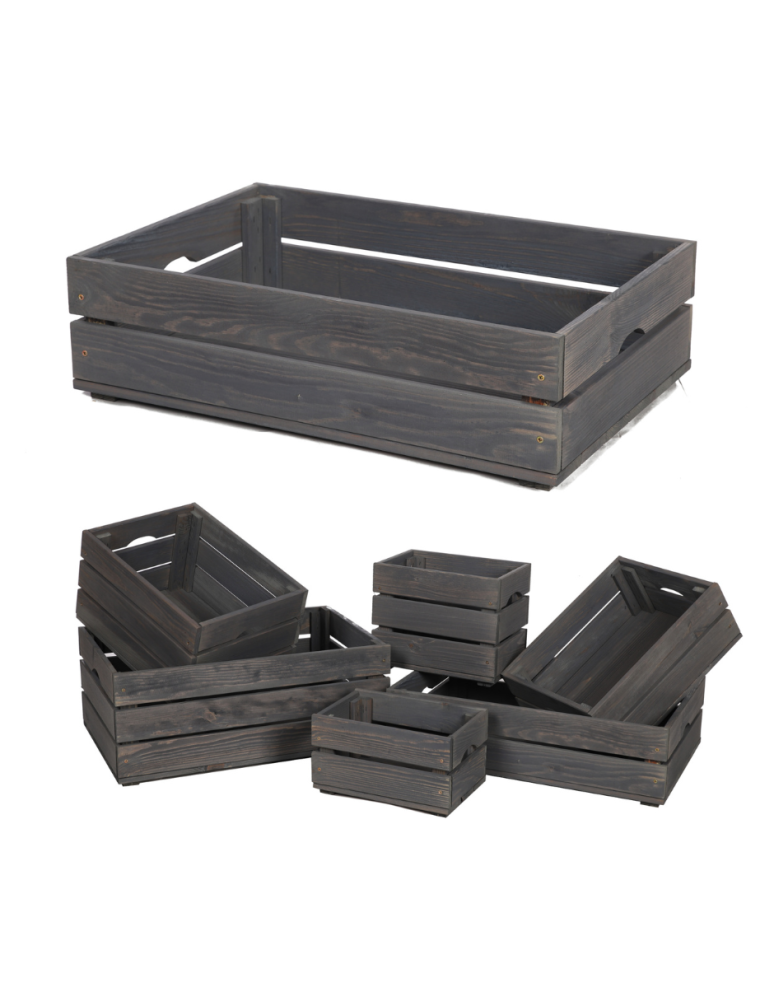 Skrzynie i skrzynki drewniane - Drewniana Skrzynia 16,5x60x40 cm  SD - Szara - product b2b.wamar.biz 1