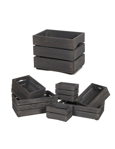 Drewniana Skrzyneczka 24x30x20 cm SD - Szara