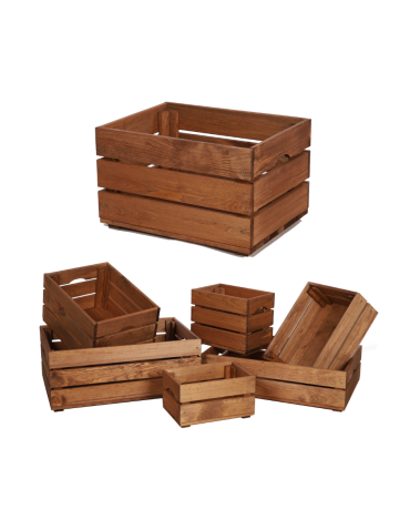 Drewniana Skrzynka 24x40x30 cm SD - Brązowa