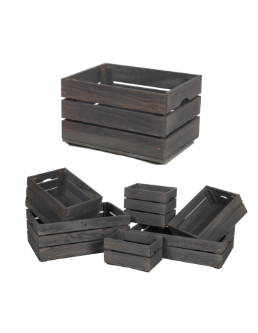 Drewniana Skrzynka 24x40x30 cm SD - Szara