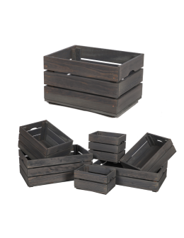 Drewniana Skrzynka 24x40x30 cm SD - Szara