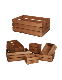 Drewniana Skrzynia 24x60x40 cm SD - Brązowa