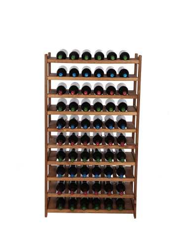 Regały - Regał drewniany na wino LSR 10 leżni na butelki Brązowy - produkt 4