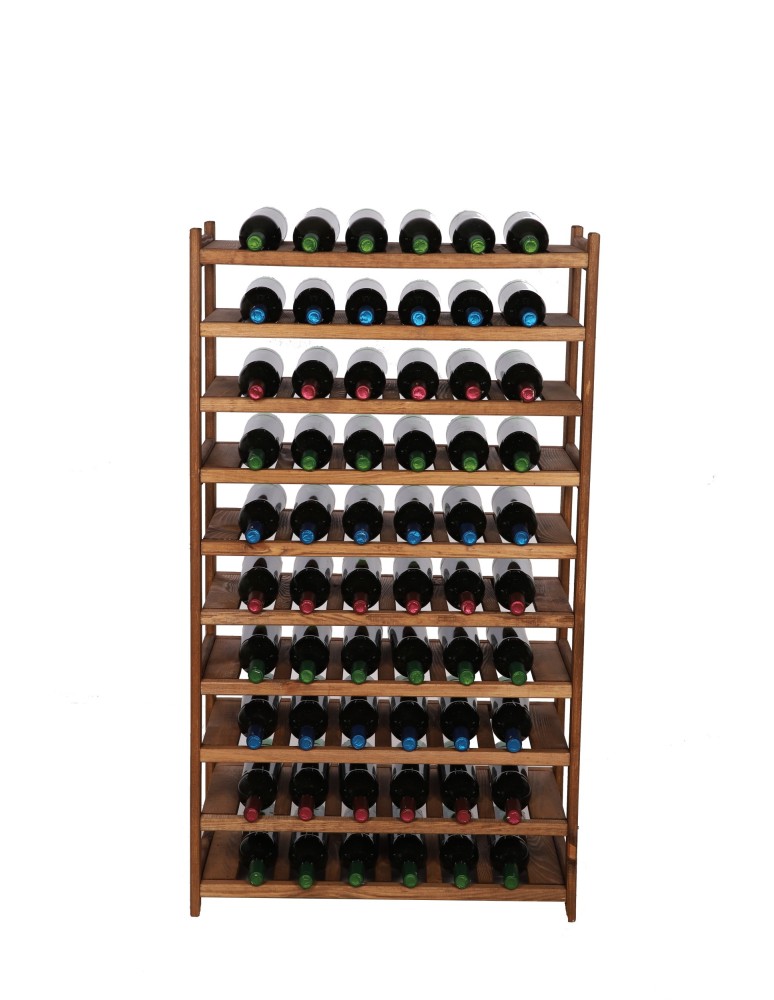 Regały - Regał drewniany na wino LSR 10 leżni na butelki Brązowy - produkt b2b.wamar.biz 4