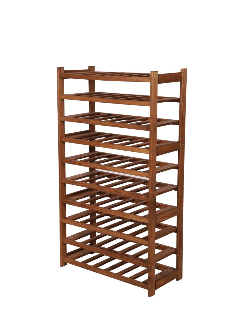 Regały - Regał drewniany na wino LSR 10 leżni na butelki Brązowy - produkt b2b.wamar.biz 6