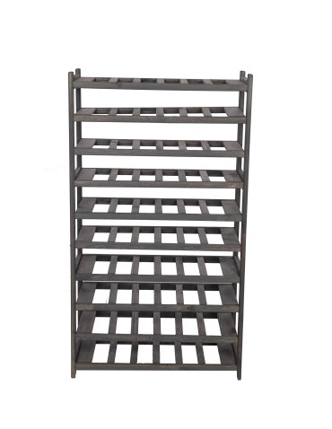 Regały - Regał drewniany na wino LSR 10 leżni na butelki Szary - product 6