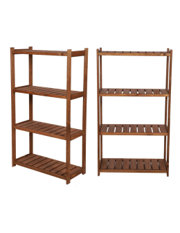 Regał drewniany do spiżarni LSR 4 półki proste Brązowy