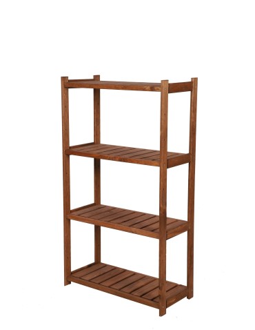 Regały - Regał drewniany do spiżarni LSR 4 półki proste Brązowy - produkt 3
