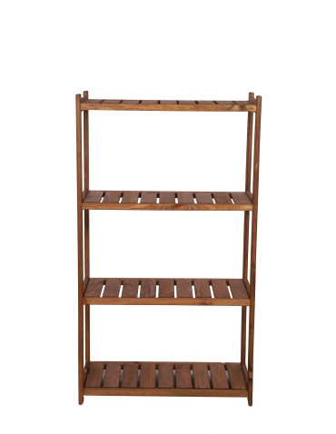 Regały - Regał drewniany do spiżarni LSR 4 półki proste Brązowy - produkt 4