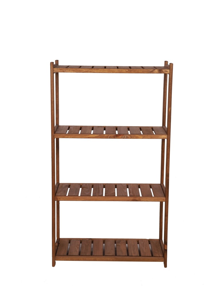 Regały - Regał drewniany do spiżarni LSR 4 półki proste Brązowy - produkt b2b.wamar.biz 4